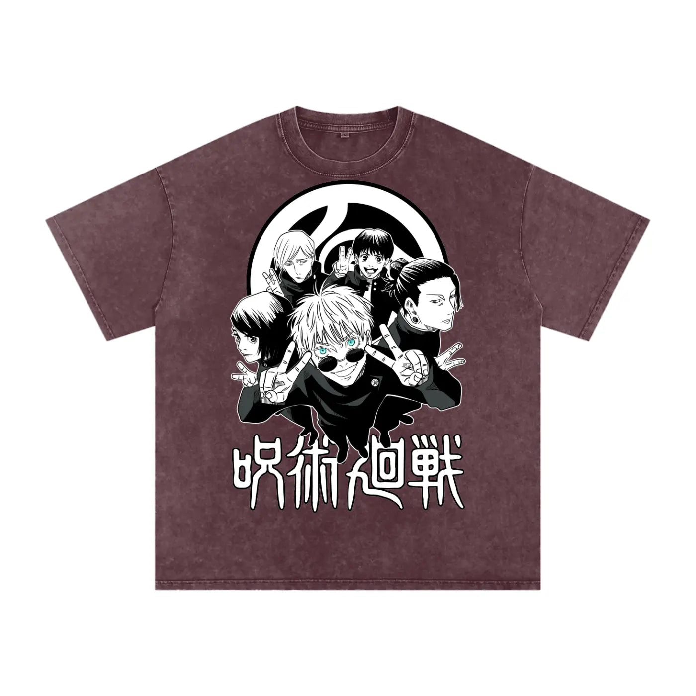Jujuitsu Kaisen Acid Wash Oversize T-Shirt ODMPOD