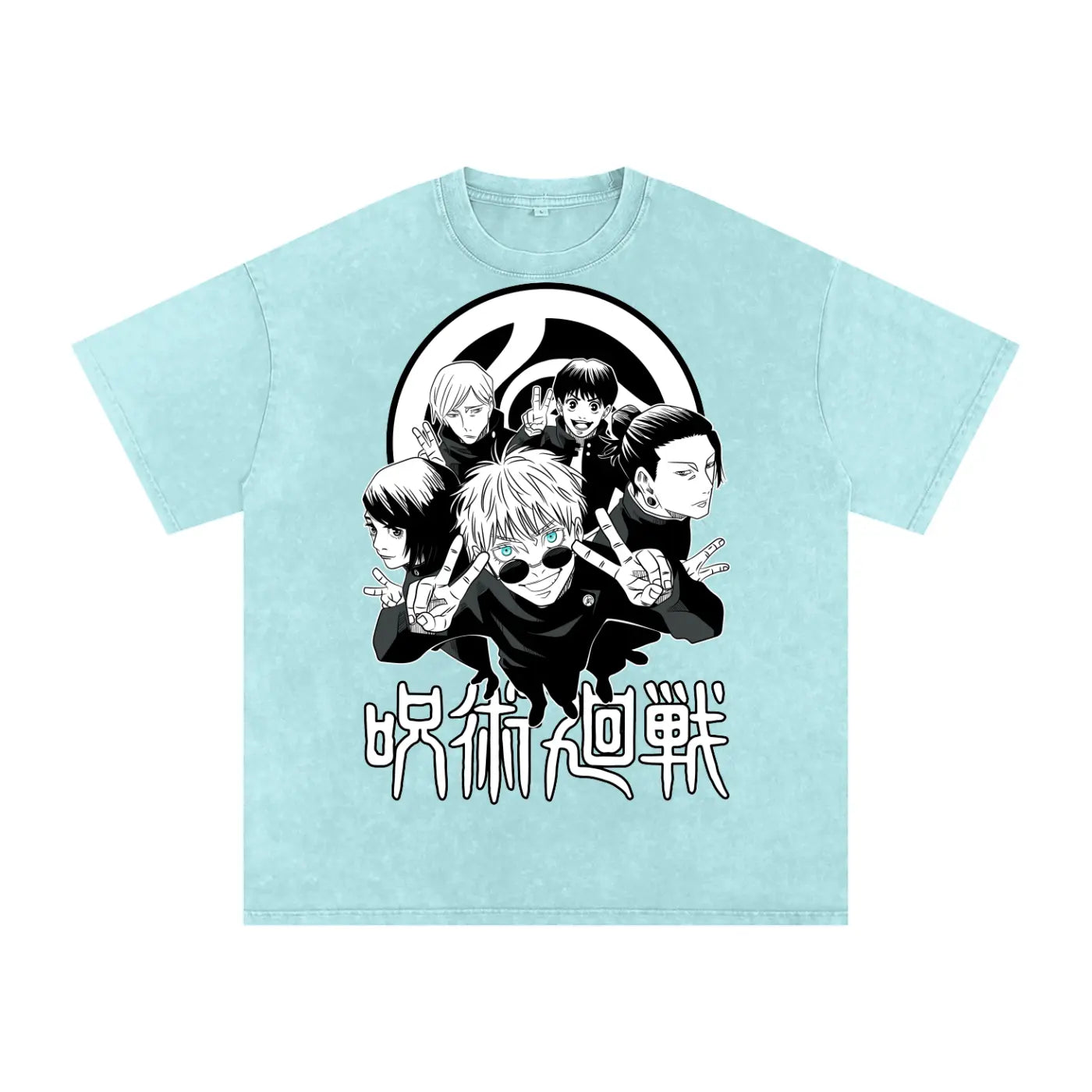 Jujuitsu Kaisen Acid Wash Oversize T-Shirt ODMPOD