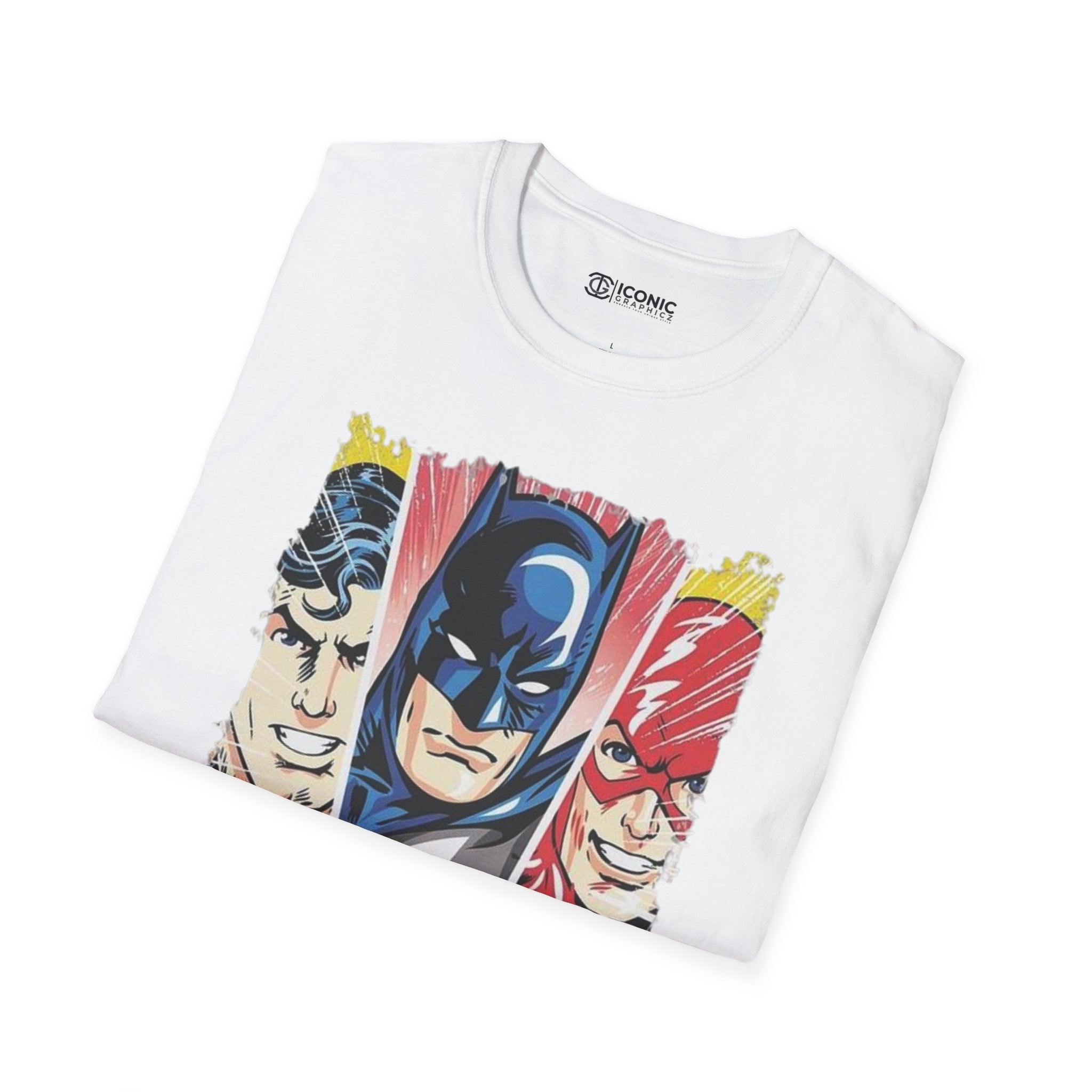 Justice League T-Shirt - IGZ Clothing  - Justice League Unisex Softstyle T-Shirt Best Price 26 at IGZ Clothing 