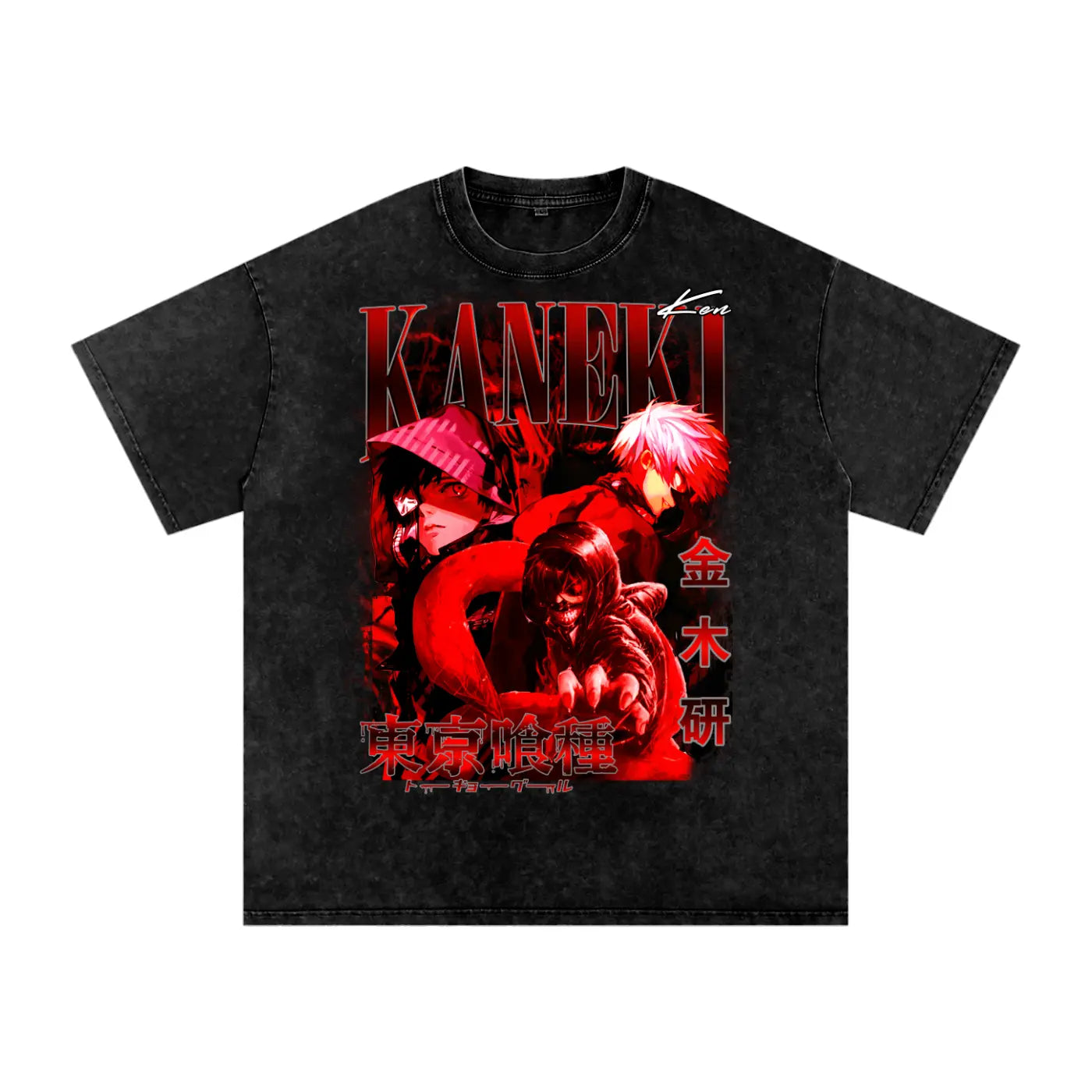 KEN KANEKI Tokyo Ghoul Acid Wash Oversize T-Shirt ODMPOD