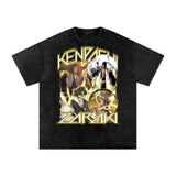 KENPACHI ZARAKI Bleach Acid Wash Oversize T-Shirt ODMPOD