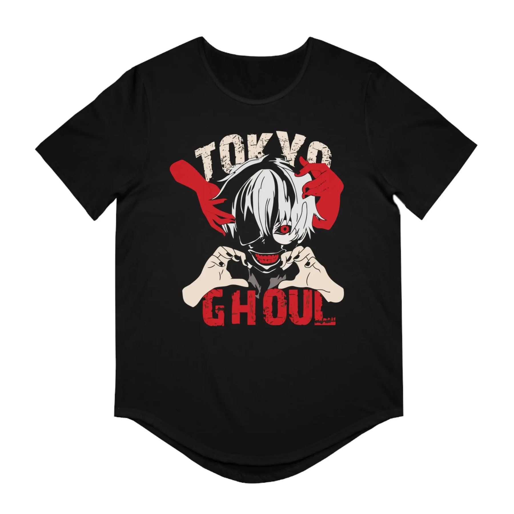 Ken Kaneki Men's Jersey Curved Hem Tee Printify