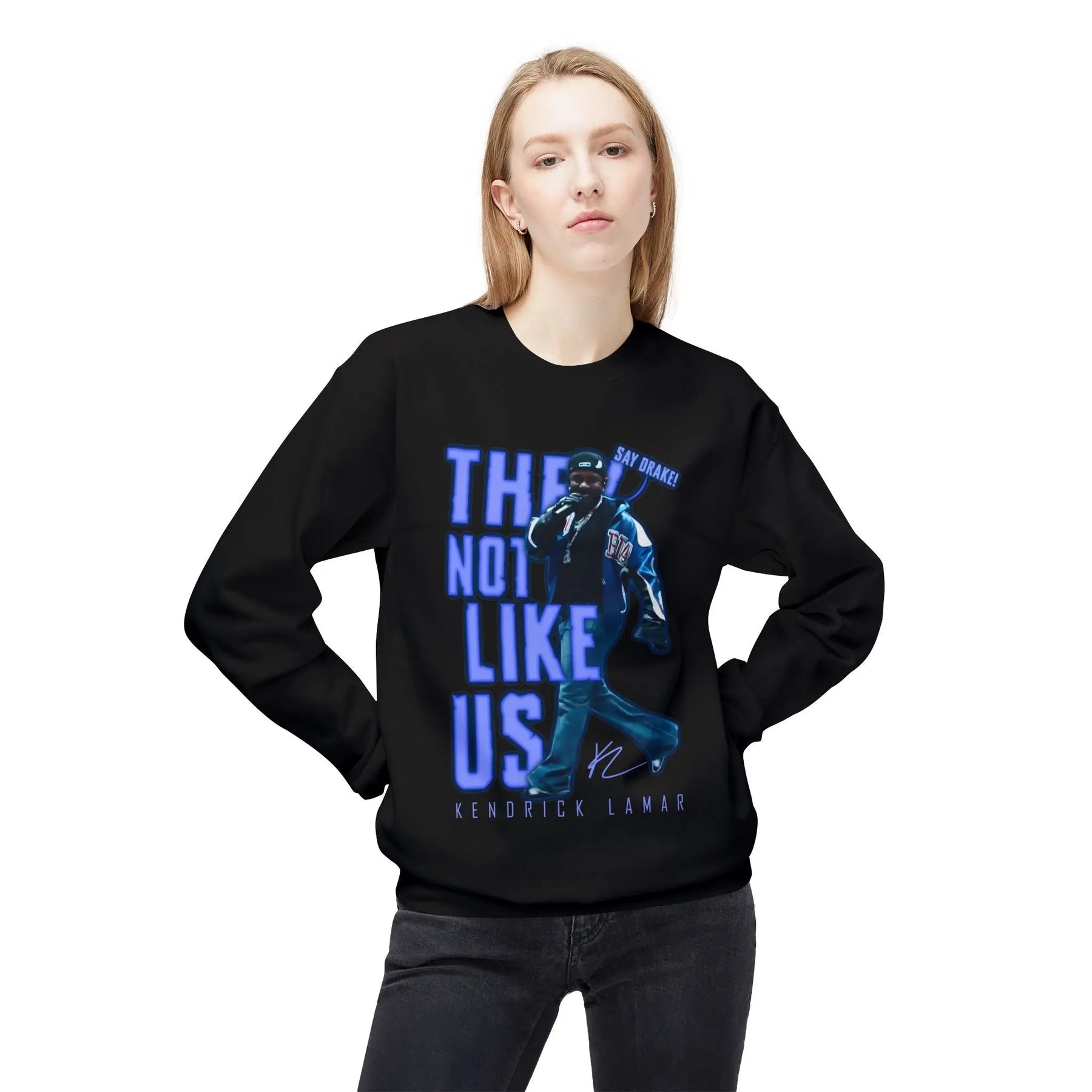 Kendrick Lamar Crewneck Sweatshirt - "The Not Like Us" Unisex Fleece Printify