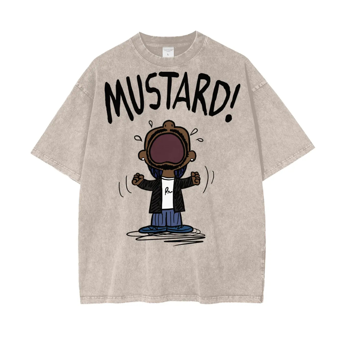 Kendrick Lamar Mustard Oversize Snow Washed T-Shirt ODMPOD