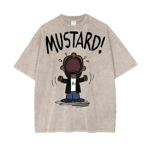 Kendrick Lamar Mustard Oversize Snow Washed T-Shirt ODMPOD