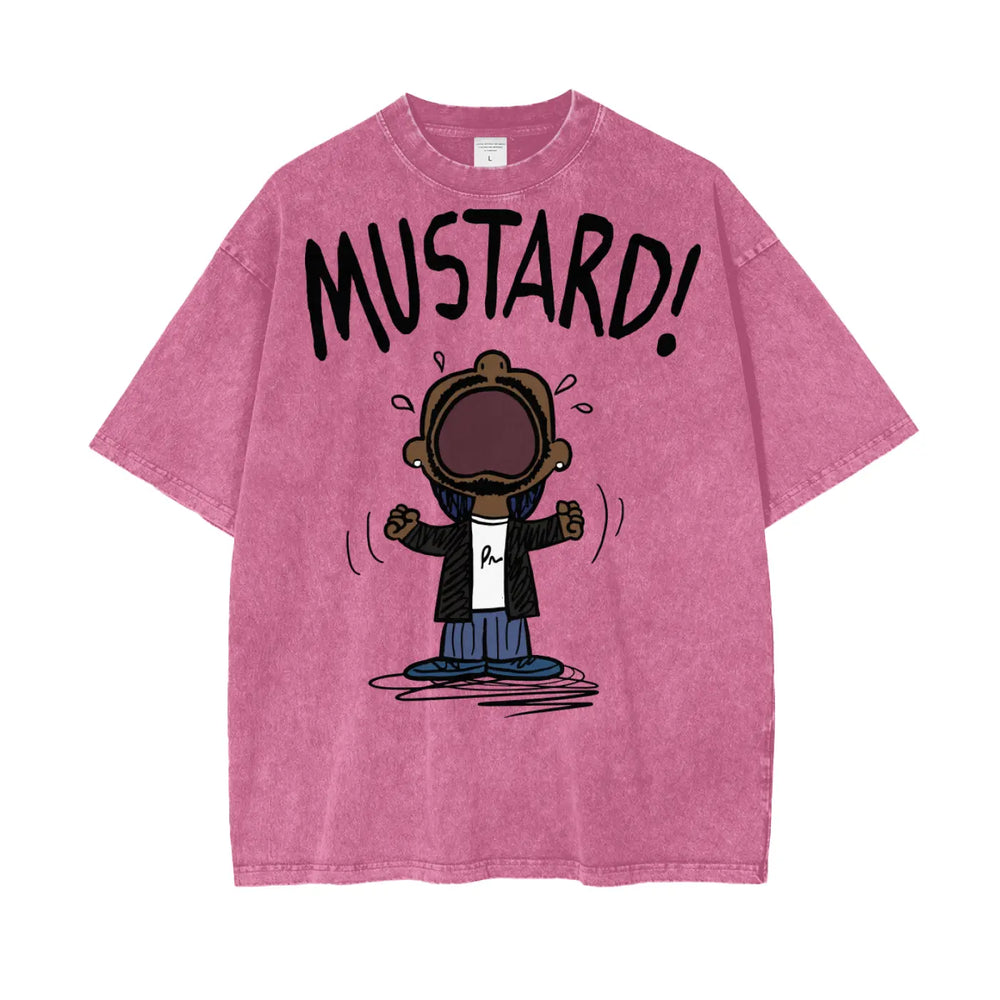 Kendrick Lamar Mustard Oversize Snow Washed T-Shirt ODMPOD