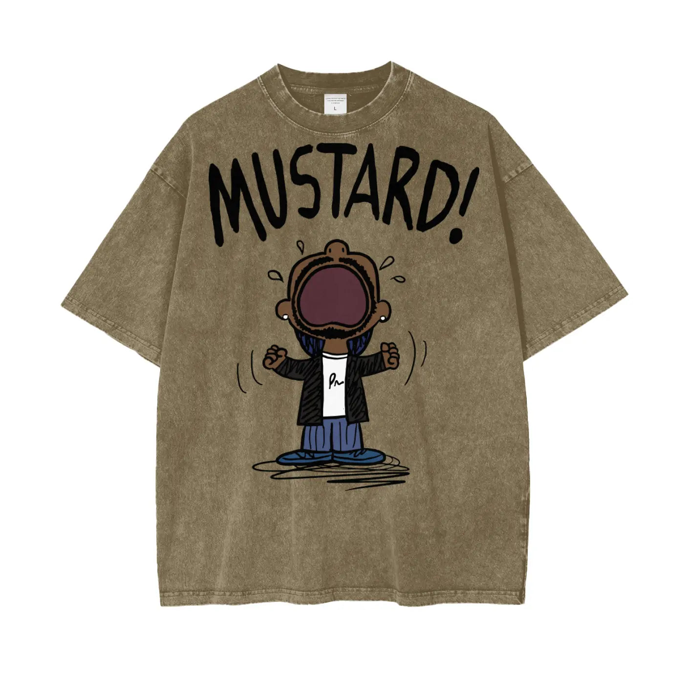 Kendrick Lamar Mustard Oversize Snow Washed T-Shirt ODMPOD