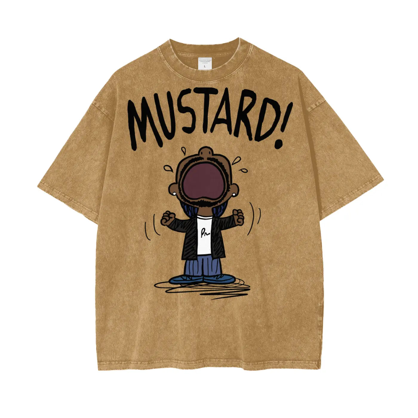 Kendrick Lamar Mustard Oversize Snow Washed T-Shirt ODMPOD