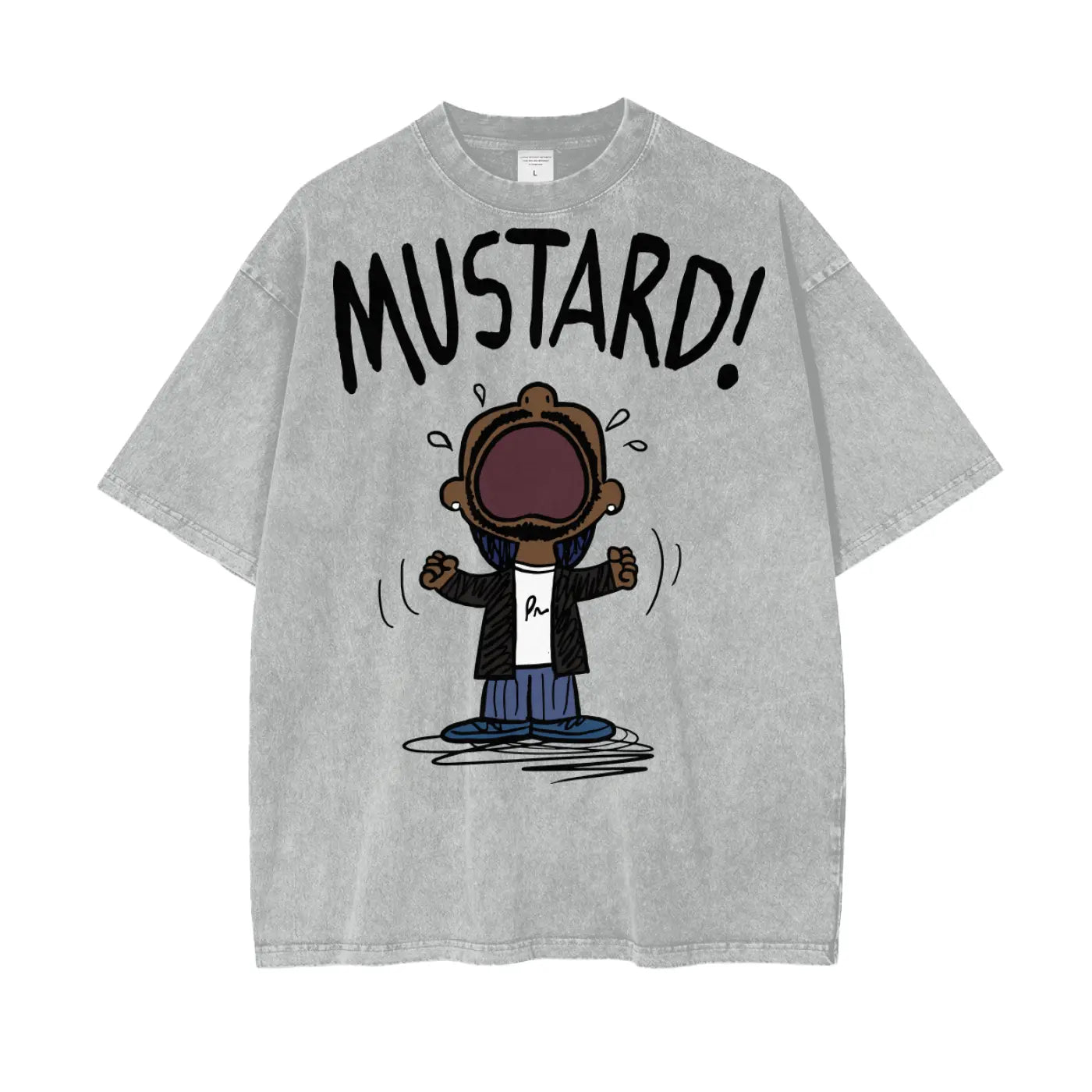Kendrick Lamar Mustard Oversize Snow Washed T-Shirt ODMPOD