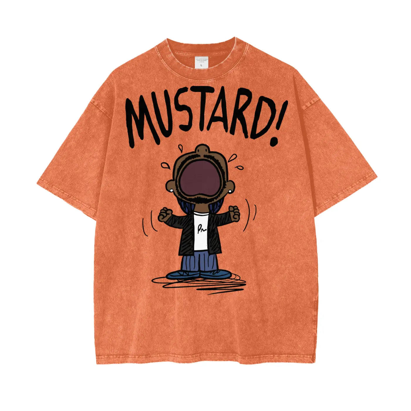 Kendrick Lamar Mustard Oversize Snow Washed T-Shirt ODMPOD