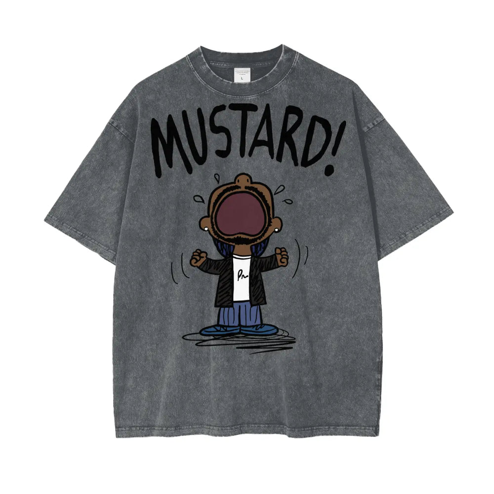 Kendrick Lamar Mustard Oversize Snow Washed T-Shirt ODMPOD