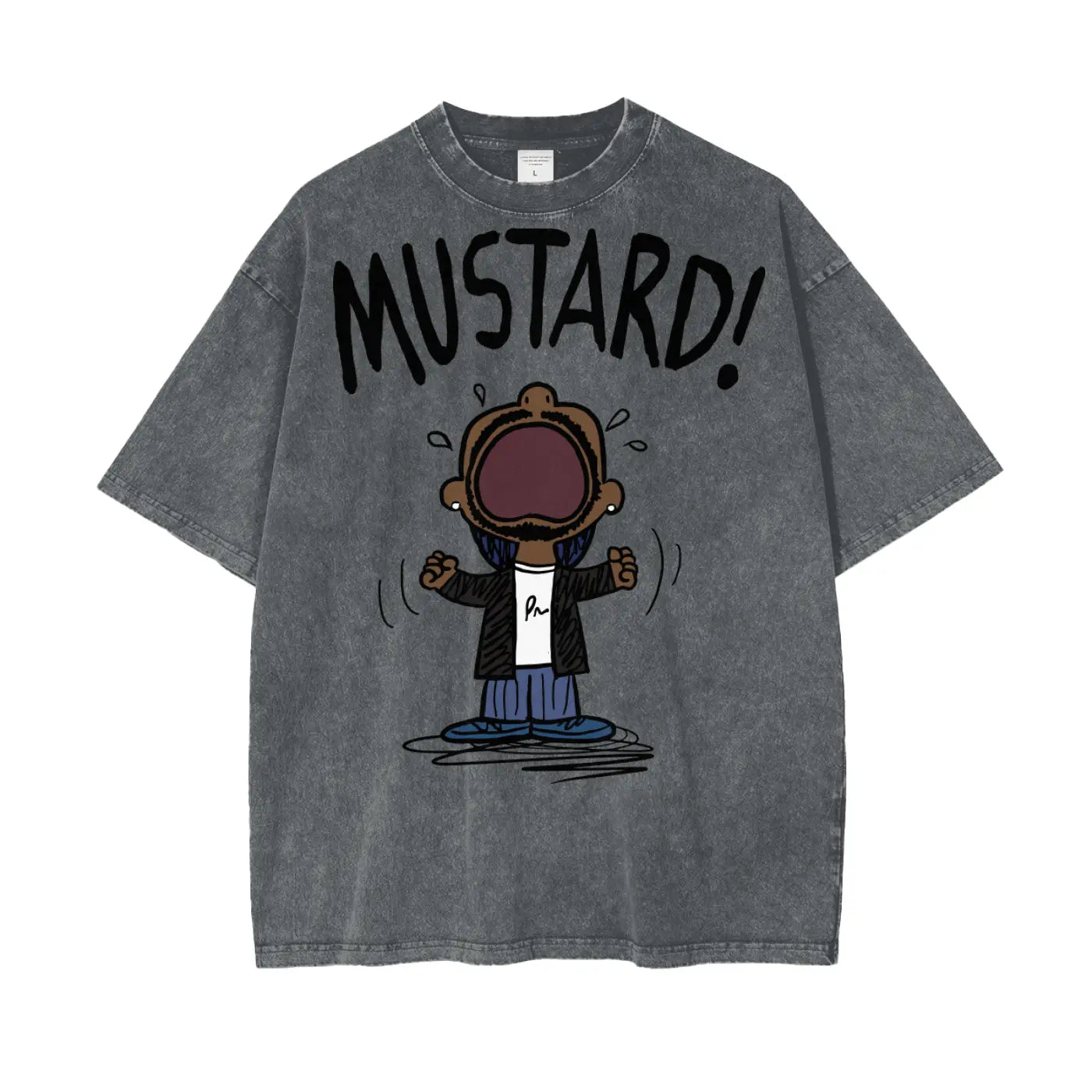 Kendrick Lamar Mustard Oversize Snow Washed T-Shirt ODMPOD