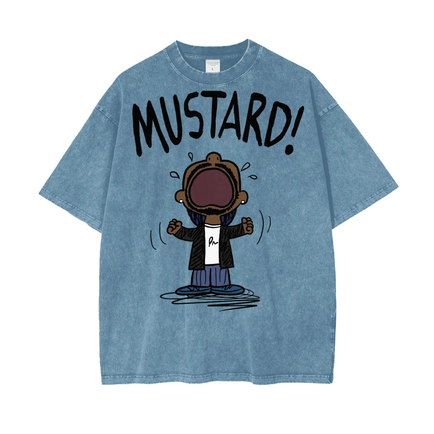 Kendrick Lamar Mustard Oversize Snow Washed T-Shirt ODMPOD