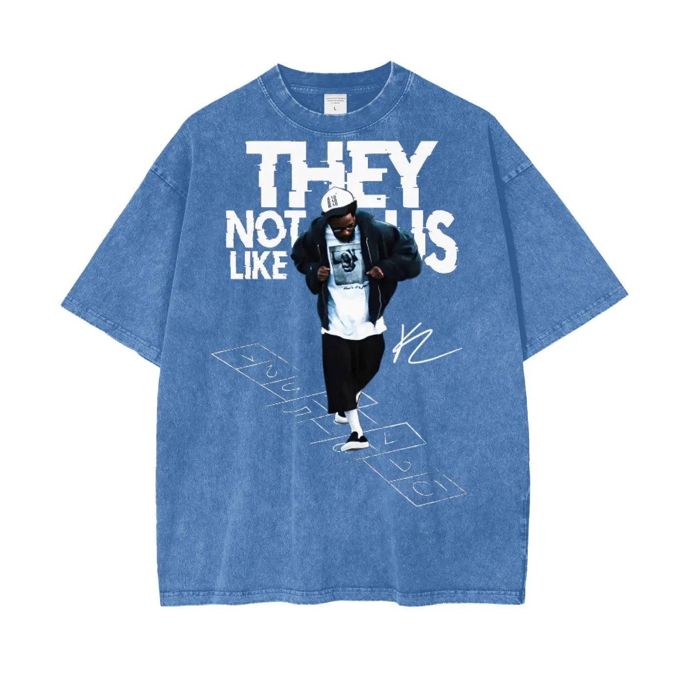 Kendrick Lamar They Not like Us Oversize Snow Washed T-Shirt ODMPOD