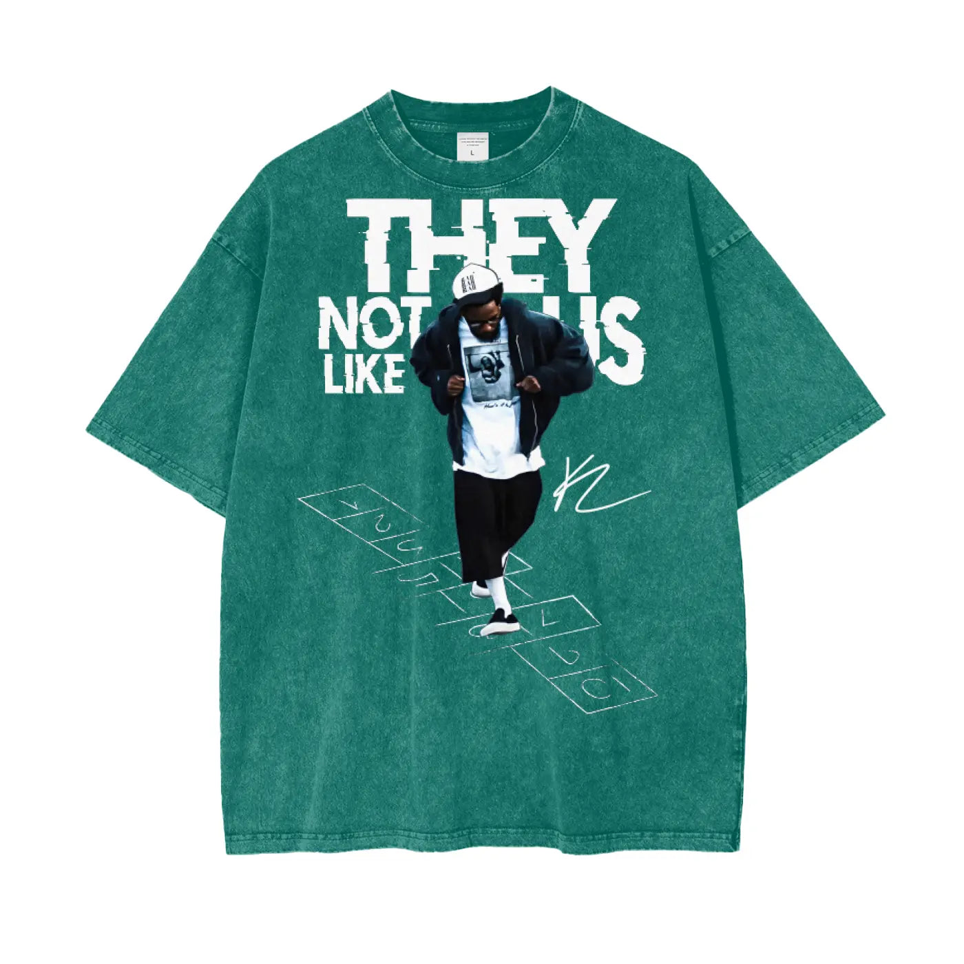 Kendrick Lamar They Not like Us Oversize Snow Washed T-Shirt ODMPOD