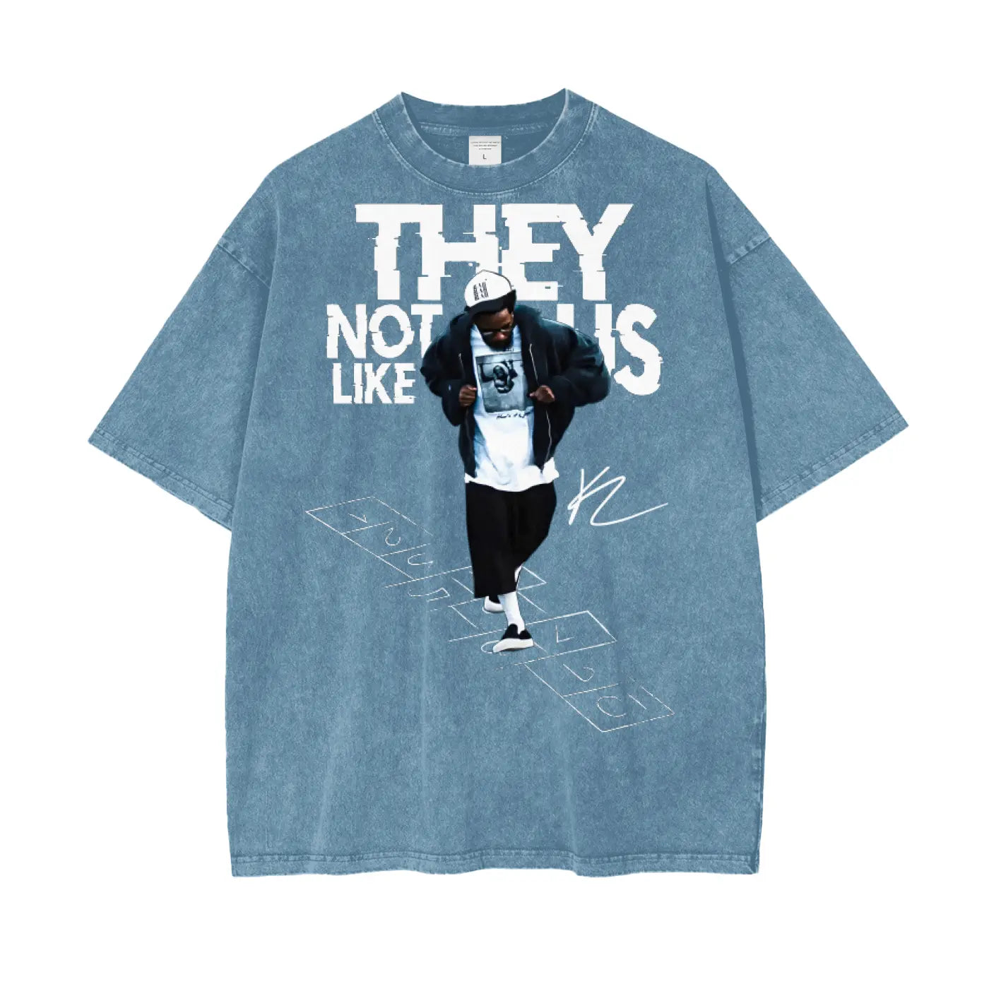 Kendrick Lamar They Not like Us Oversize Snow Washed T-Shirt ODMPOD
