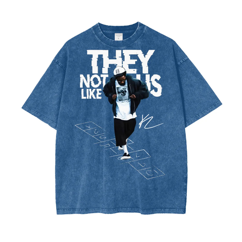 Kendrick Lamar They Not like Us Oversize Snow Washed T-Shirt ODMPOD
