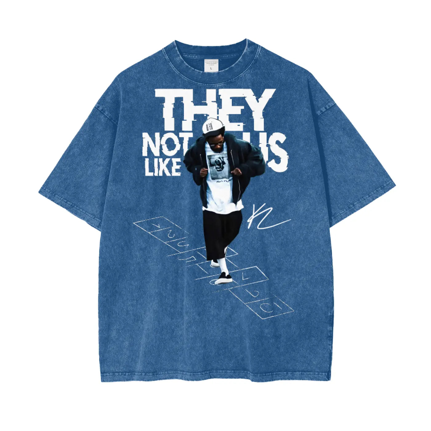Kendrick Lamar They Not like Us Oversize Snow Washed T-Shirt ODMPOD