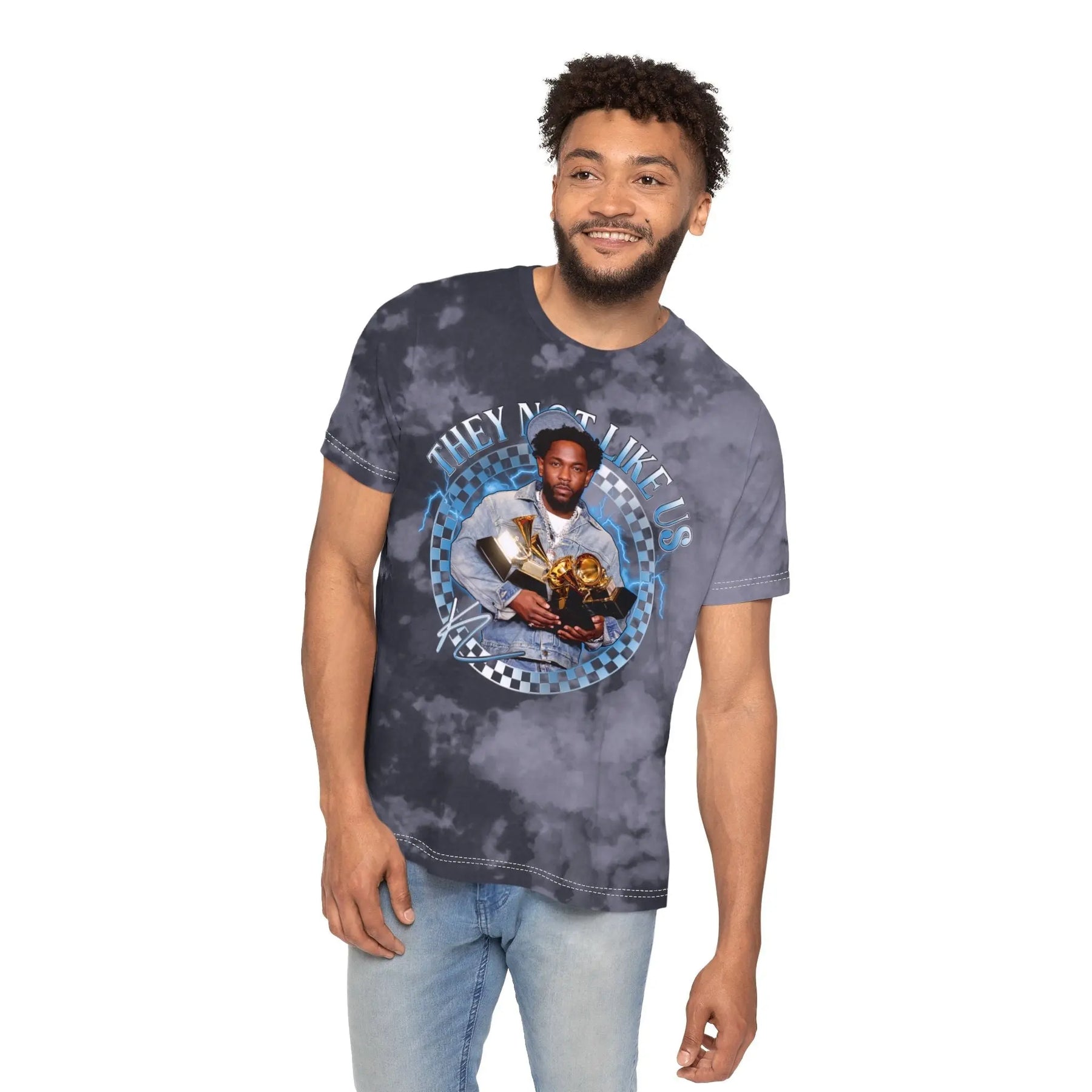 Kendrick Lamar Tie-Dyed Graphic T-Shirt - 'They Not Like Us' Fashion Tee Printify