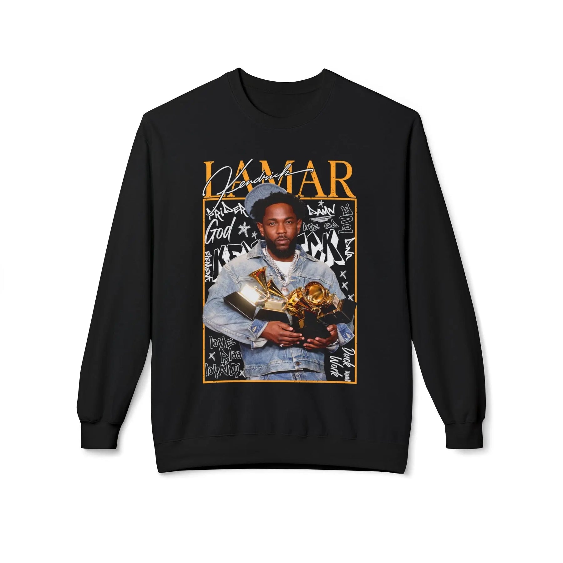Kendrick Lamar Tribute Crewneck Sweatshirt - Unisex Midweight Fashion Printify