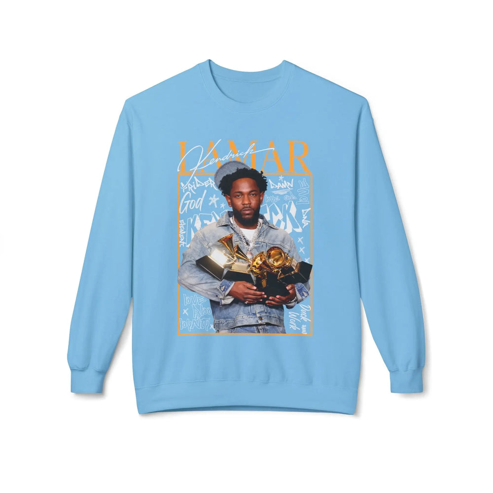 Kendrick Lamar Tribute Crewneck Sweatshirt - Unisex Midweight Fashion Printify