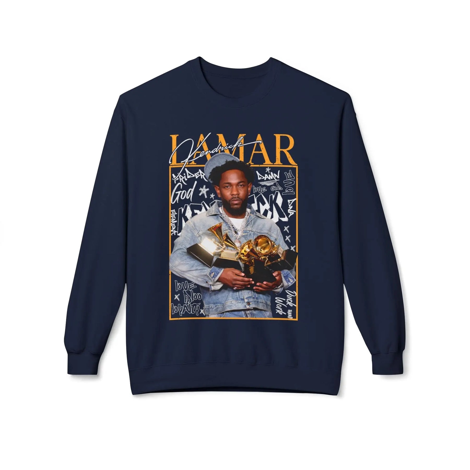 Kendrick Lamar Tribute Crewneck Sweatshirt - Unisex Midweight Fashion Printify