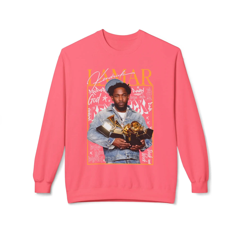 Kendrick Lamar Tribute Crewneck Sweatshirt - Unisex Midweight Fashion Printify