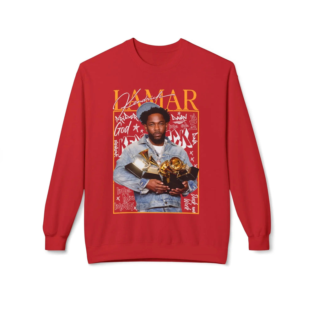 Kendrick Lamar Tribute Crewneck Sweatshirt - Unisex Midweight Fashion Printify