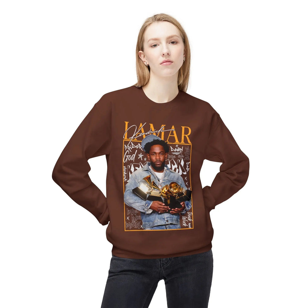 Kendrick Lamar Tribute Crewneck Sweatshirt - Unisex Midweight Fashion Printify