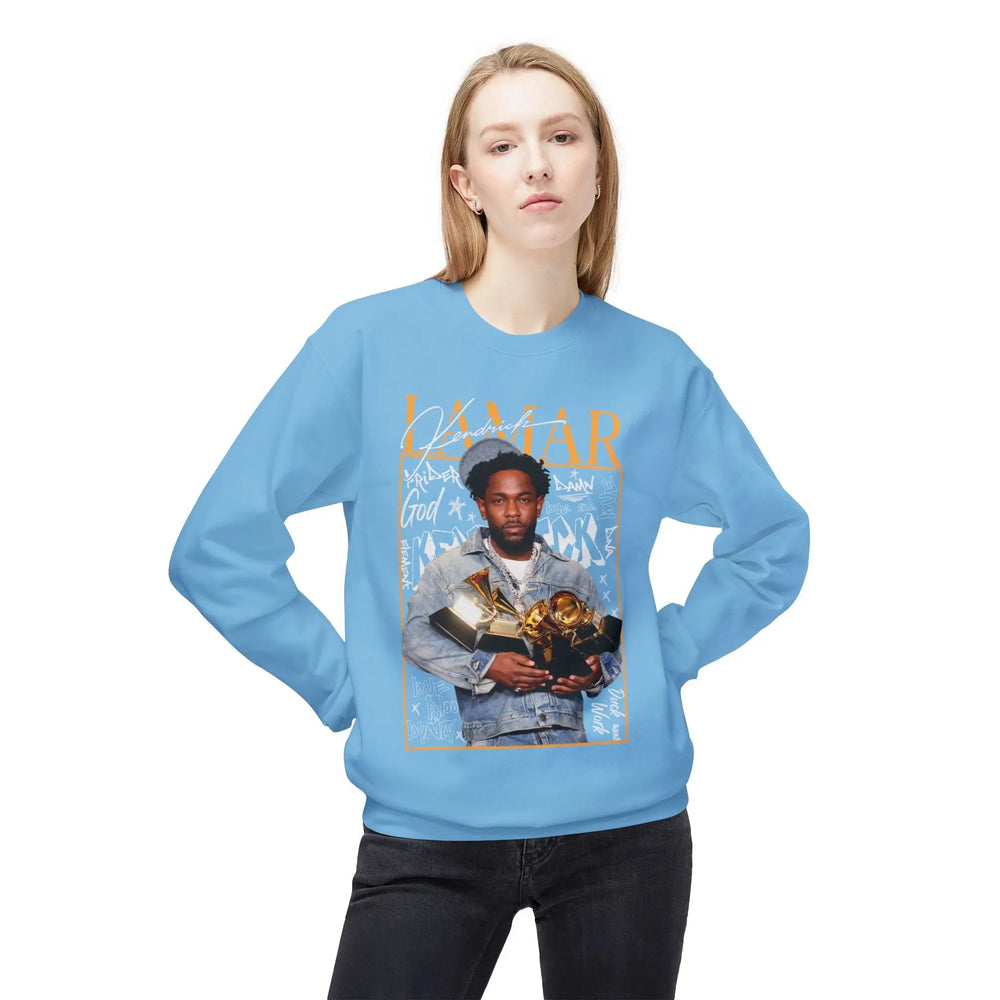Kendrick Lamar Tribute Crewneck Sweatshirt - Unisex Midweight Fashion Printify