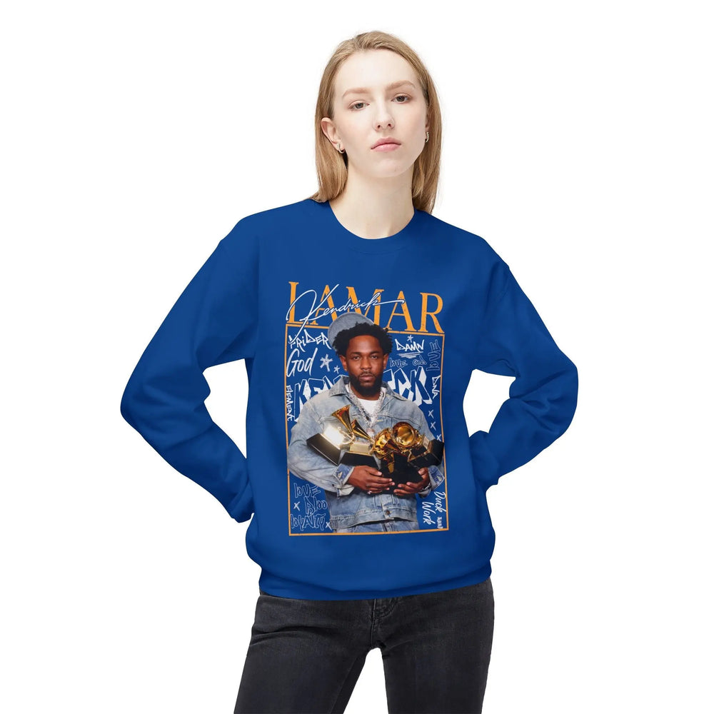 Kendrick Lamar Tribute Crewneck Sweatshirt - Unisex Midweight Fashion Printify