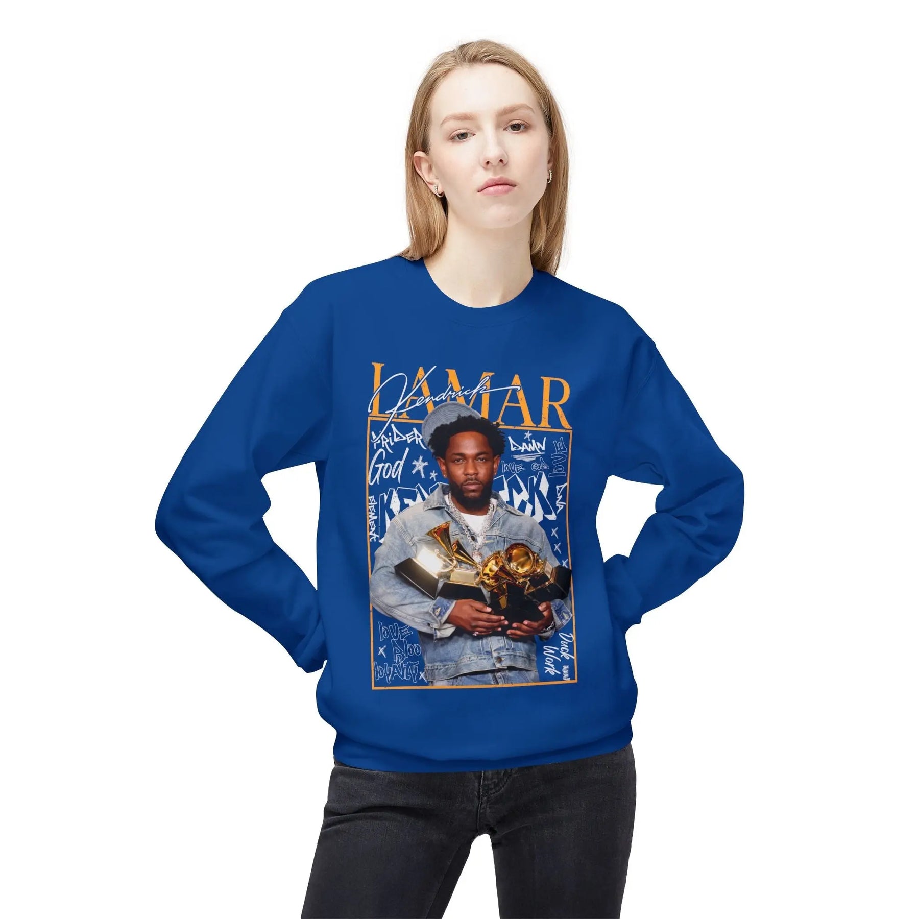 Kendrick Lamar Tribute Crewneck Sweatshirt - Unisex Midweight Fashion Printify