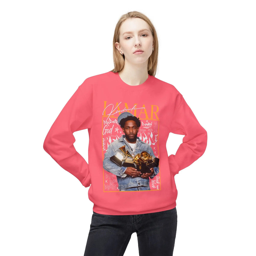 Kendrick Lamar Tribute Crewneck Sweatshirt - Unisex Midweight Fashion Printify