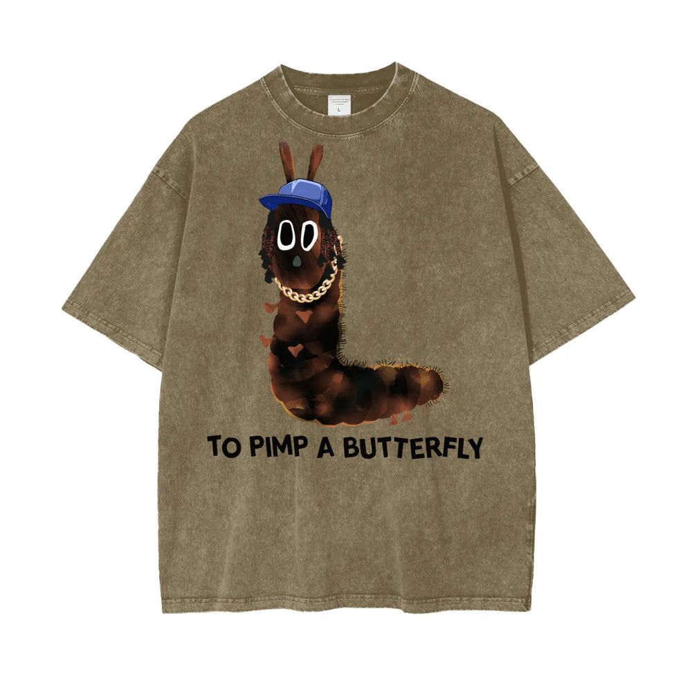 Kendrick Lamar to Pimp a Butterfly Oversize Snow Washed T-Shirt ODMPOD