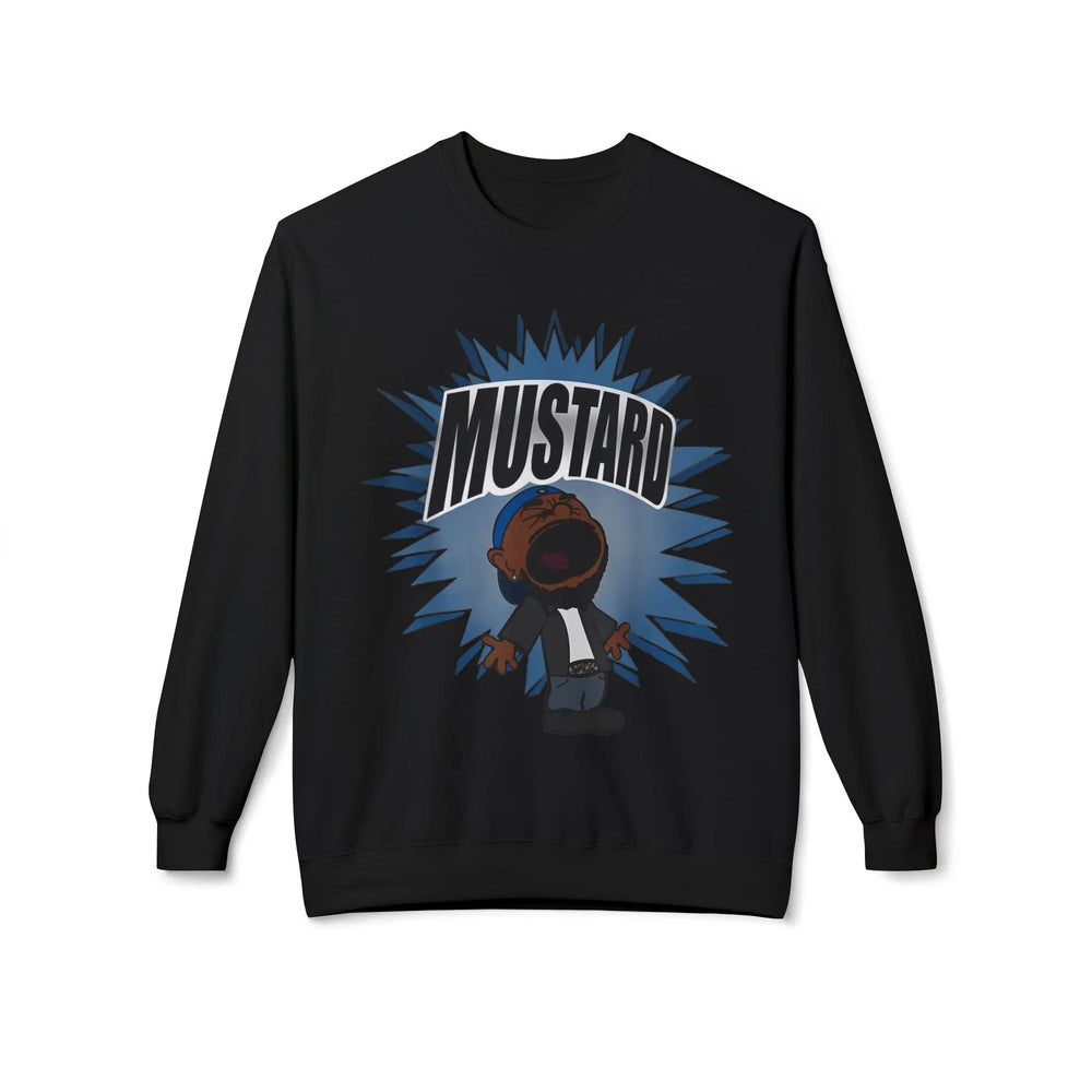 Kendrick Mustard Graphic Crewneck Sweatshirt - Cozy Unisex Fleece for Casual Vibes Printify