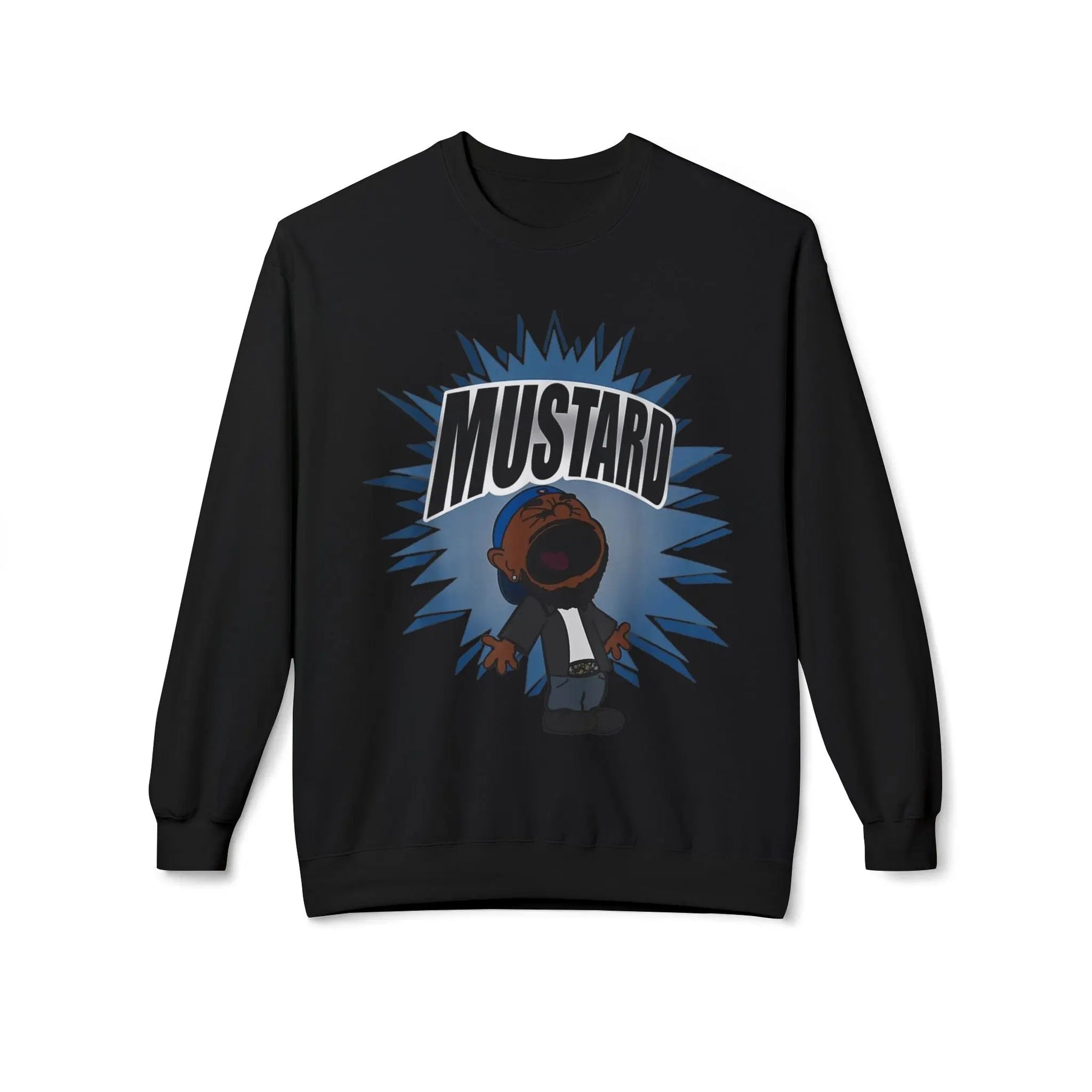Kendrick Mustard Graphic Crewneck Sweatshirt - Cozy Unisex Fleece for Casual Vibes Printify