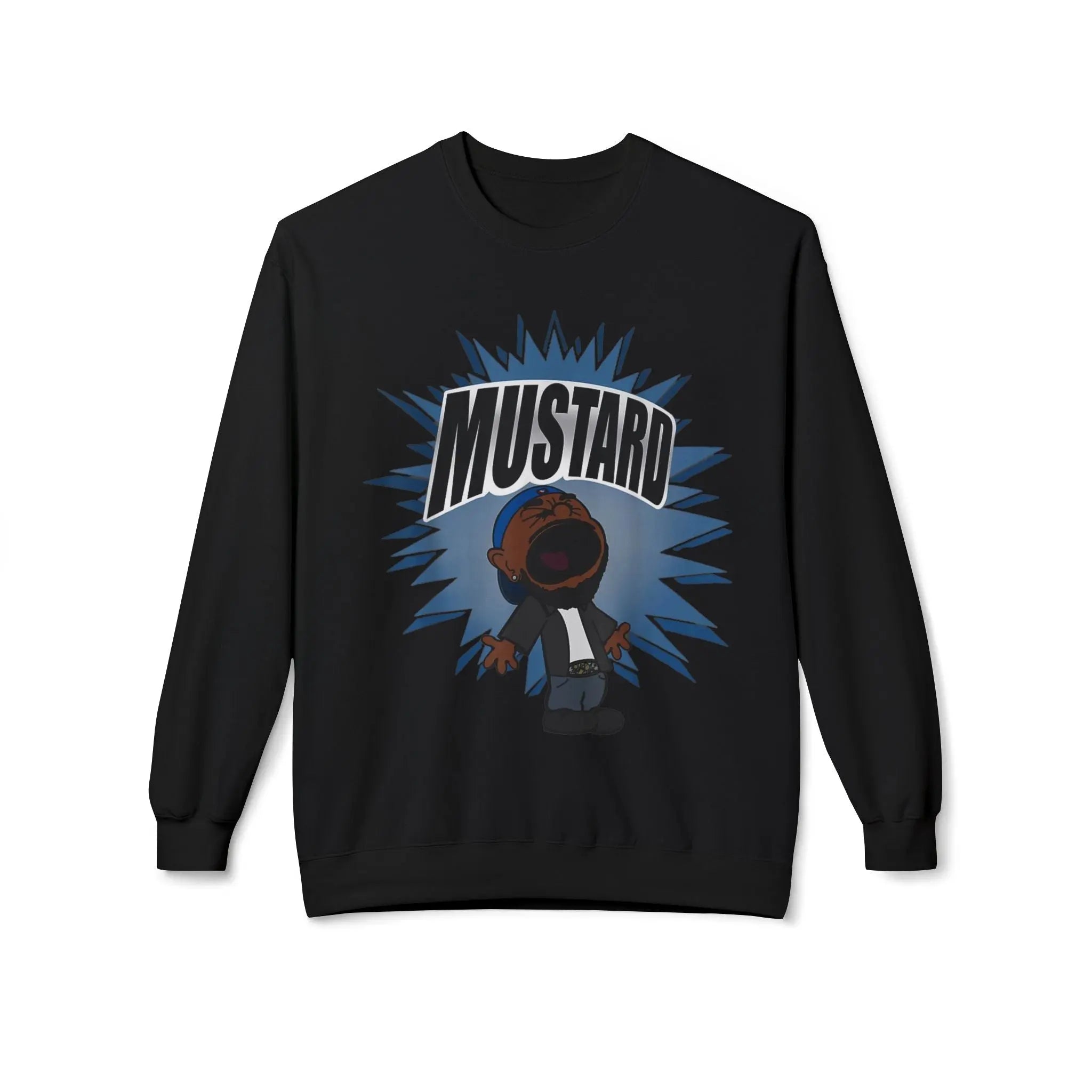 Kendrick Mustard Graphic Crewneck Sweatshirt - Cozy Unisex Fleece for Casual Vibes Printify