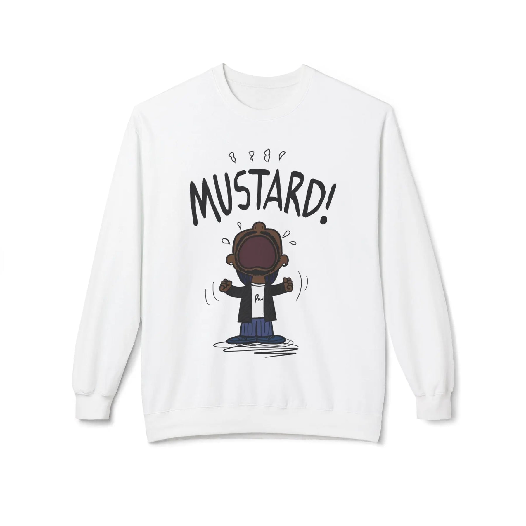 Kendrick Mustard Unisex Midweight Fleece Sweatshirt – Fun and Comfy Apparel for All Occasions Printify