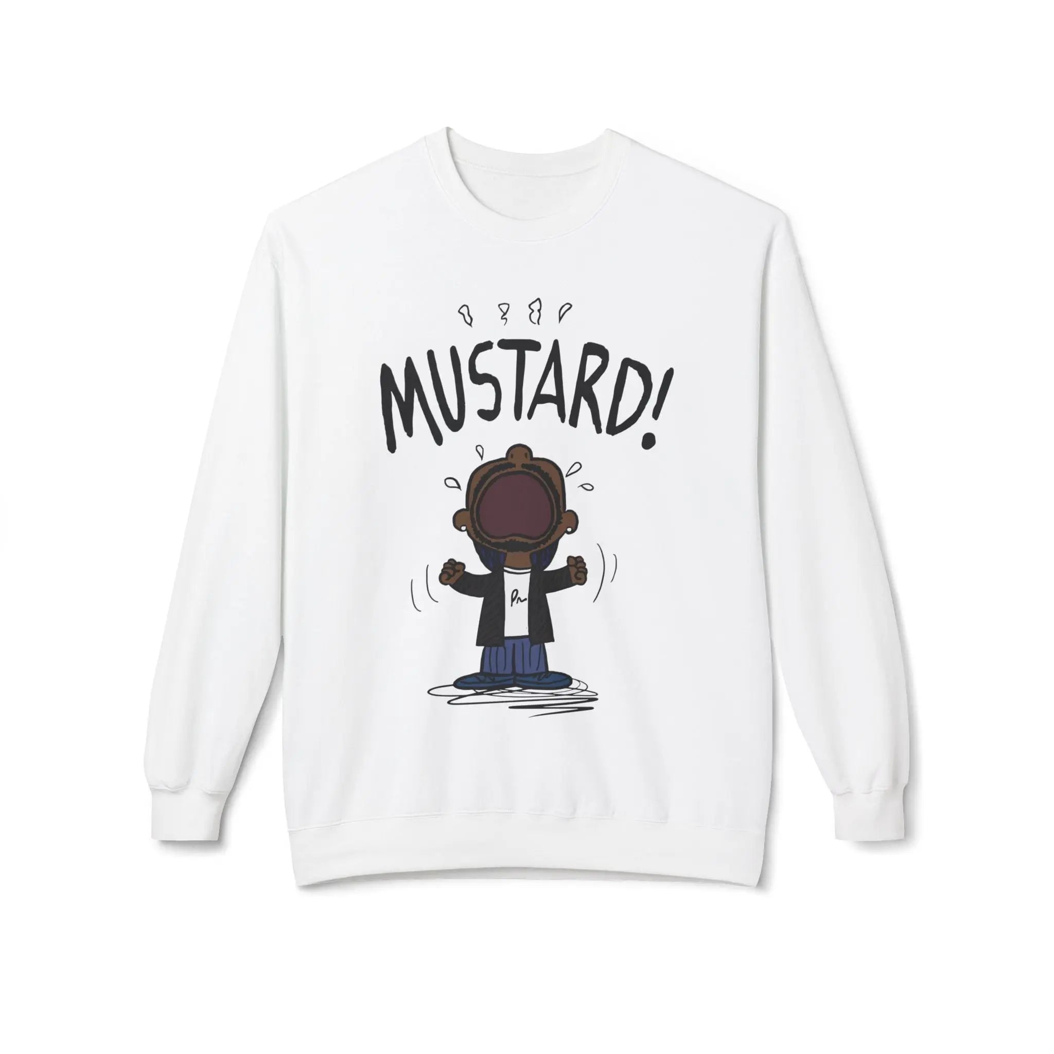 Kendrick Mustard Unisex Midweight Fleece Sweatshirt – Fun and Comfy Apparel for All Occasions Printify