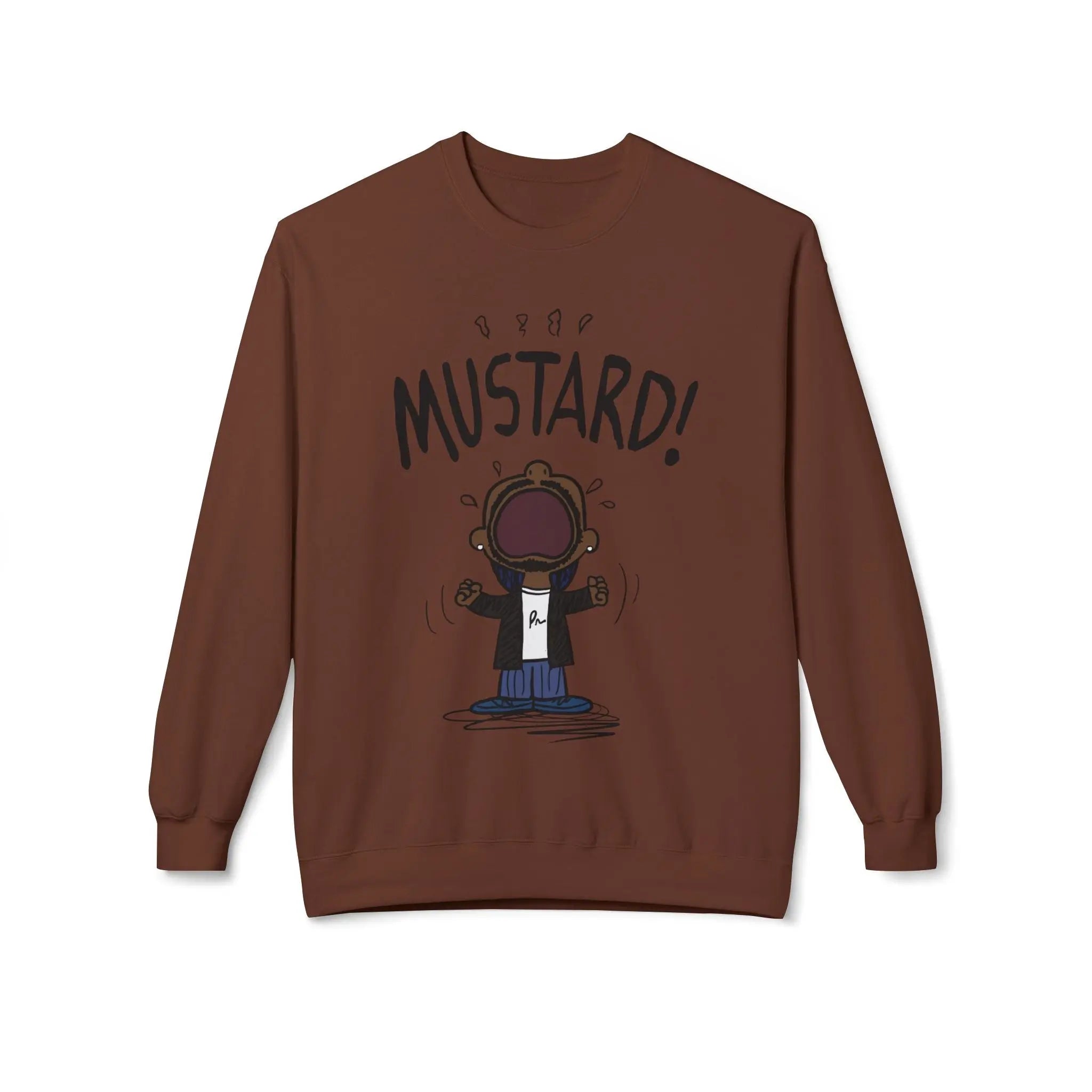 Kendrick Mustard Unisex Midweight Fleece Sweatshirt – Fun and Comfy Apparel for All Occasions Printify