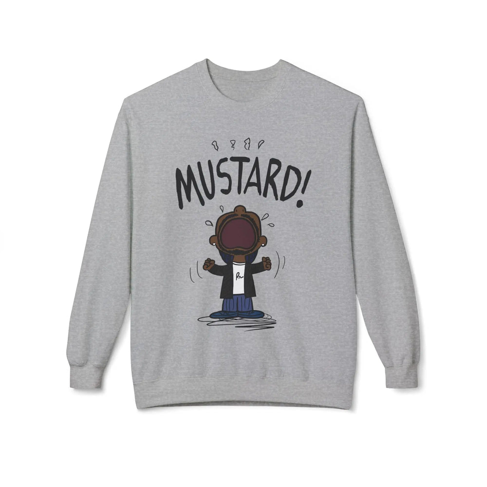 Kendrick Mustard Unisex Midweight Fleece Sweatshirt – Fun and Comfy Apparel for All Occasions Printify