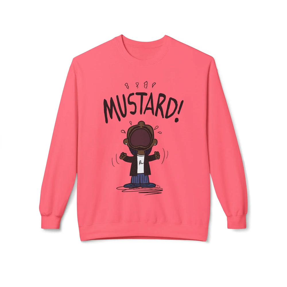 Kendrick Mustard Unisex Midweight Fleece Sweatshirt – Fun and Comfy Apparel for All Occasions Printify