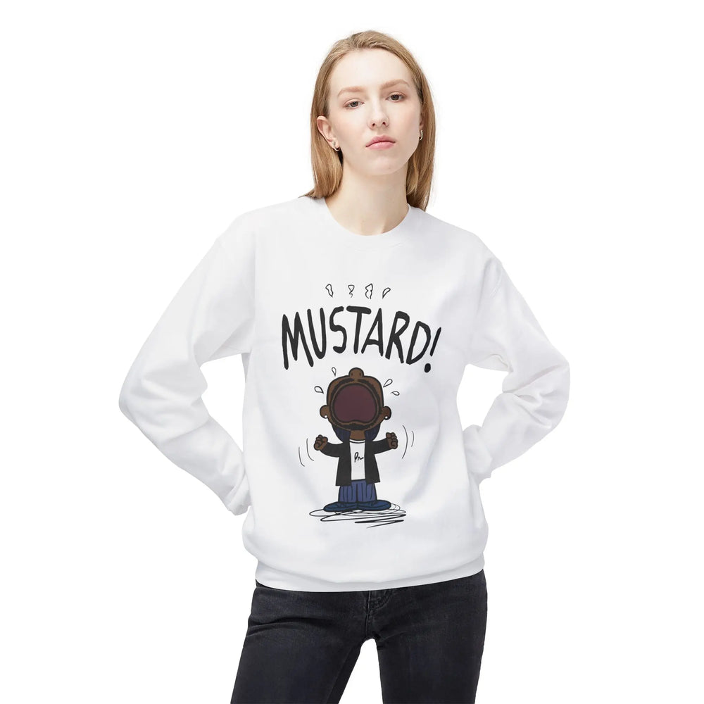 Kendrick Mustard Unisex Midweight Fleece Sweatshirt – Fun and Comfy Apparel for All Occasions Printify
