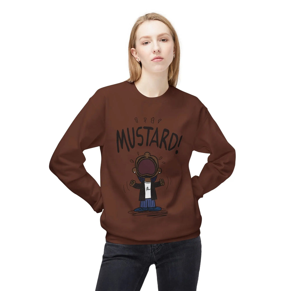 Kendrick Mustard Unisex Midweight Fleece Sweatshirt – Fun and Comfy Apparel for All Occasions Printify