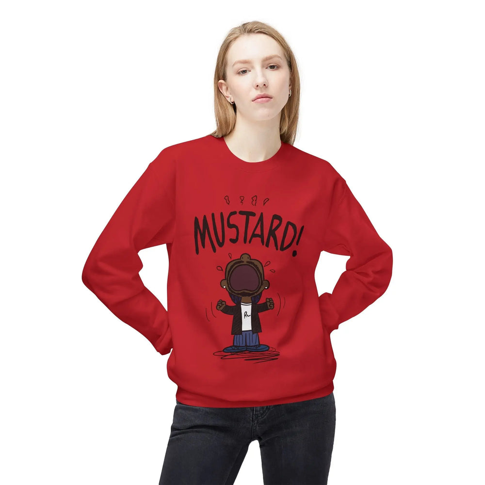 Kendrick Mustard Unisex Midweight Fleece Sweatshirt – Fun and Comfy Apparel for All Occasions Printify