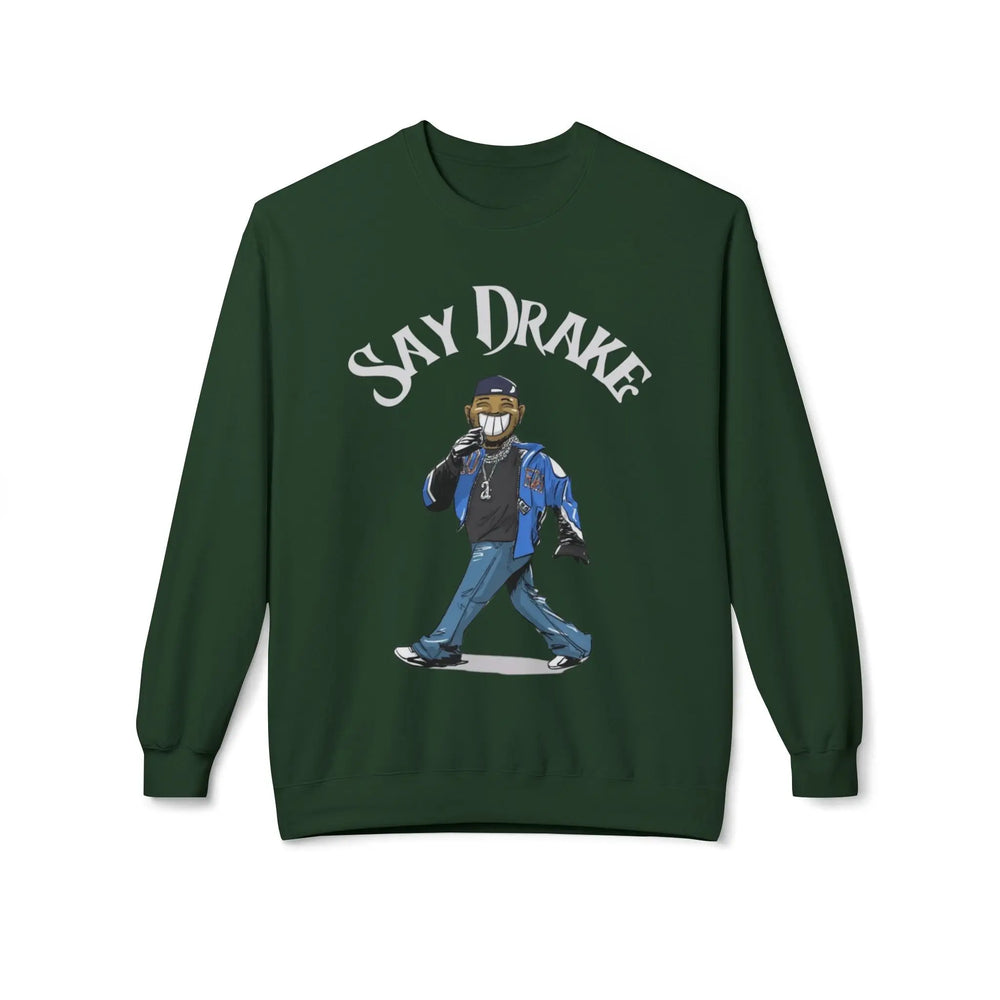 Kendrick Say Drake Graphic Fleece Sweatshirt - Unisex Midweight Crewneck Printify