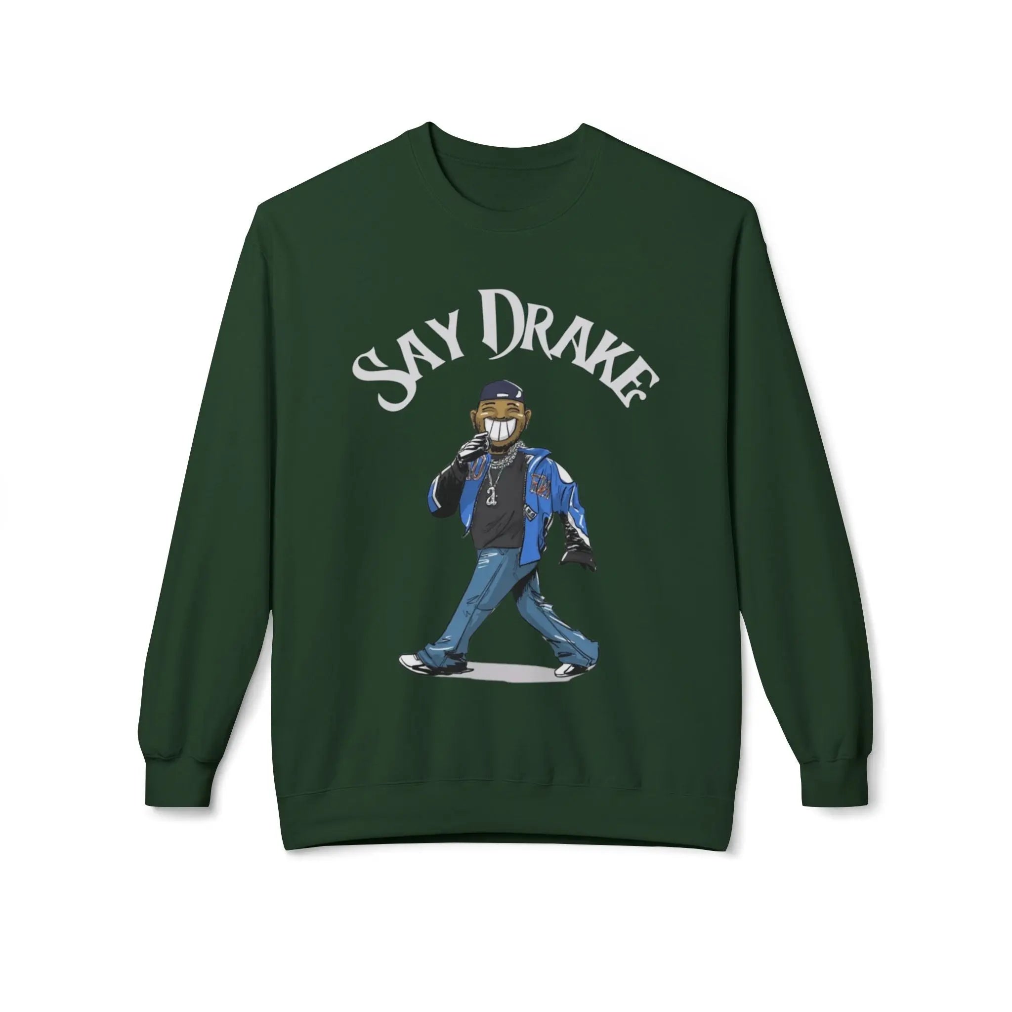 Kendrick Say Drake Graphic Fleece Sweatshirt - Unisex Midweight Crewneck Printify