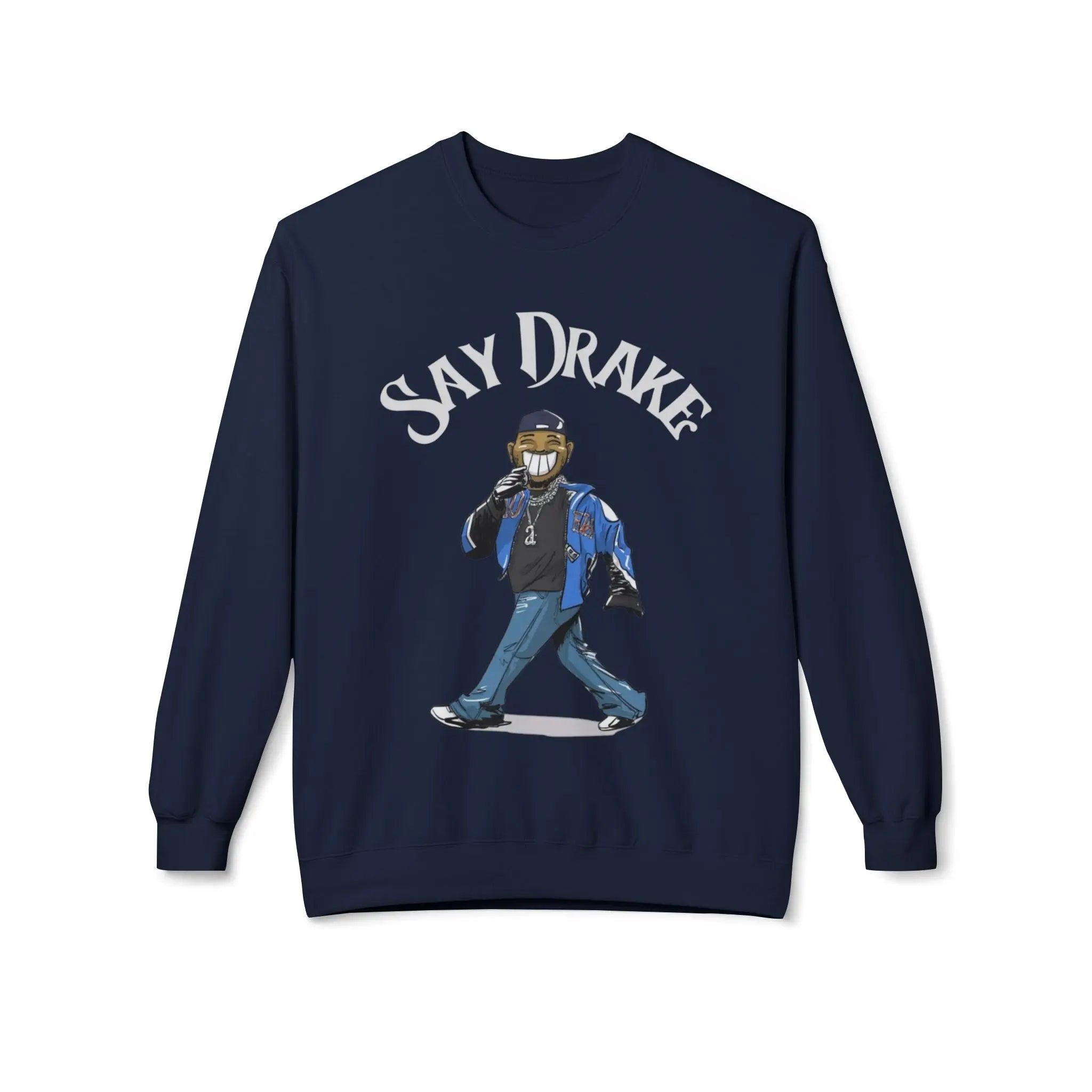 Kendrick Say Drake Graphic Fleece Sweatshirt - Unisex Midweight Crewneck Printify