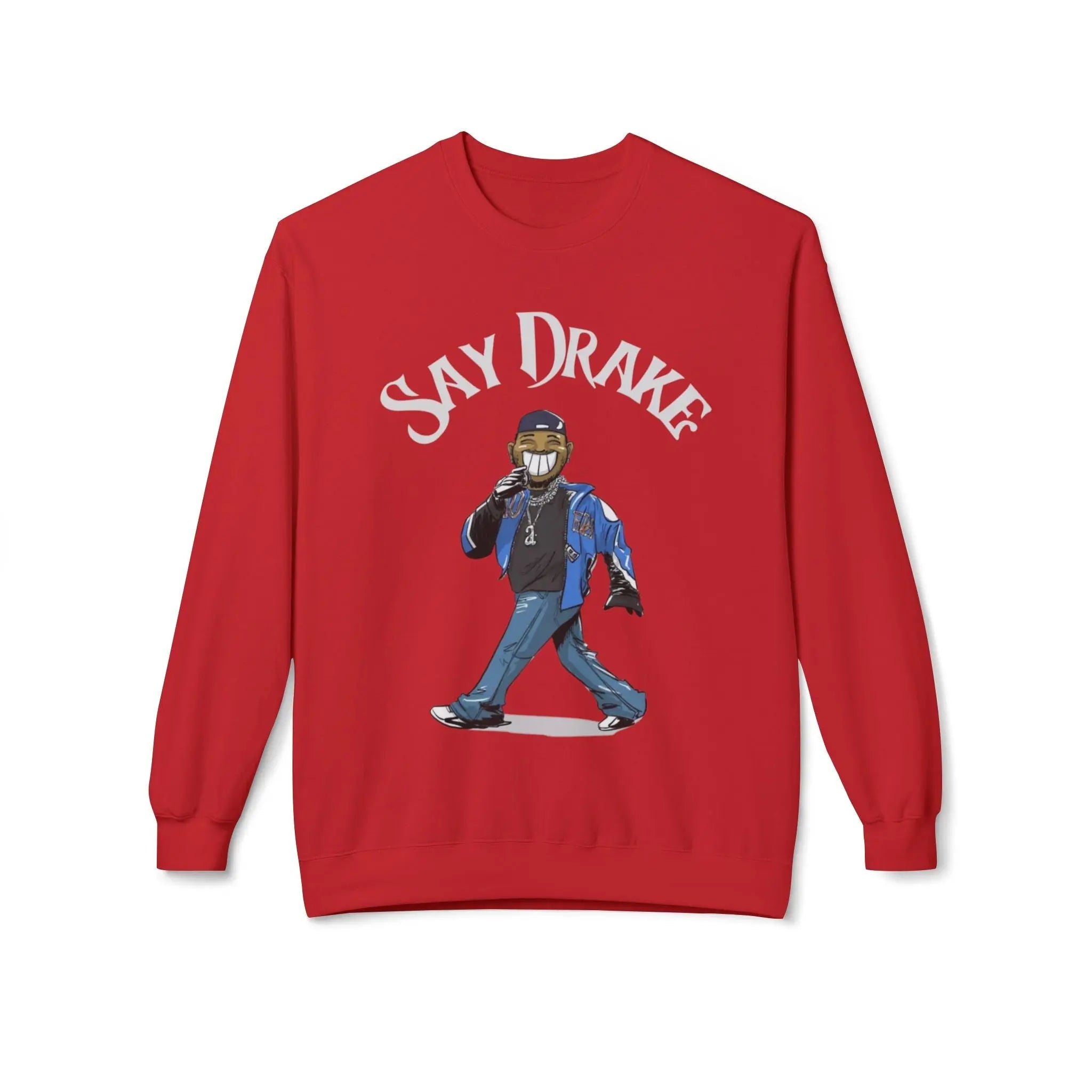 Kendrick Say Drake Graphic Fleece Sweatshirt - Unisex Midweight Crewneck Printify