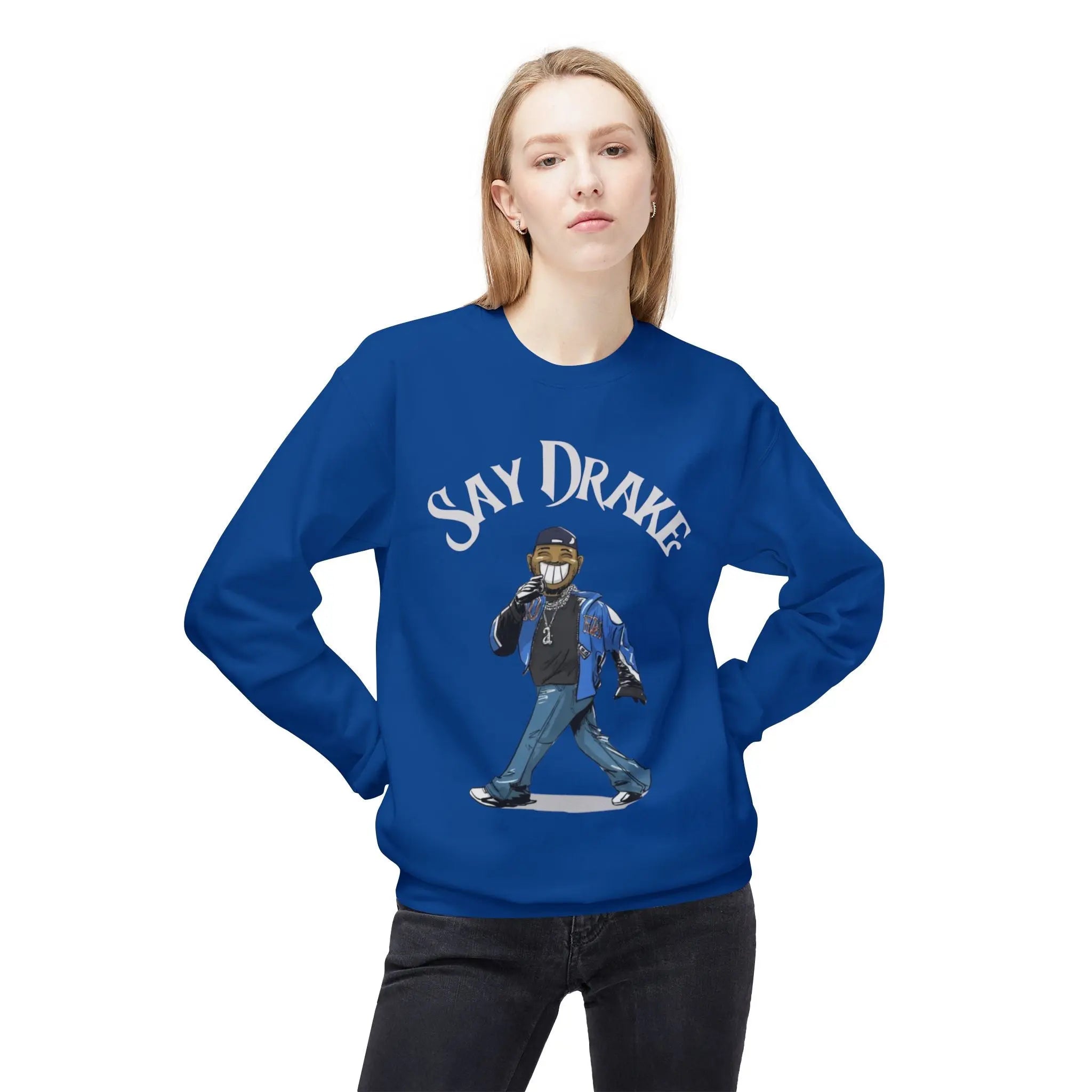 Kendrick Say Drake Graphic Fleece Sweatshirt - Unisex Midweight Crewneck Printify